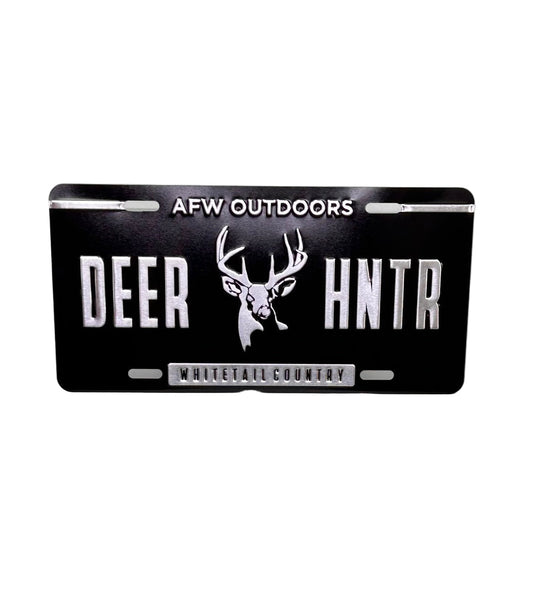 American Flyway Waterfowl Black Embossed Buck Hunter License Plate