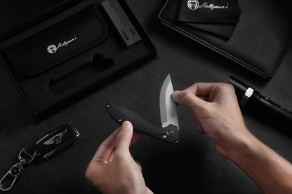Holtzman's Gorilla Survival The Vector Folding Pocket Knife Giftset for Men and Women (Black and Silver)