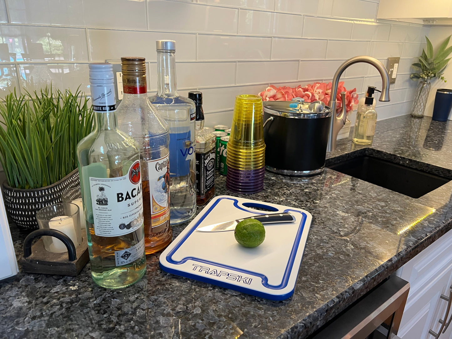 TRAPSKI Premium 1/2 Inch Thick HDPE Cutting Boards | Food-Grade Kitchen Prep Surface | Juice Grooves | Made in the USA