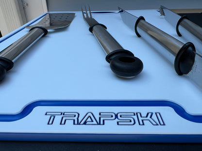 TRAPSKI Premium 1/2 Inch Thick HDPE Cutting Boards | Food-Grade Kitchen Prep Surface | Juice Grooves | Made in the USA