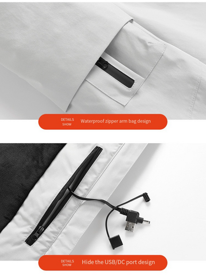 LITEGUEST Waterproof Heated Jacket 5-Zone USB-Powered for Outdoor
