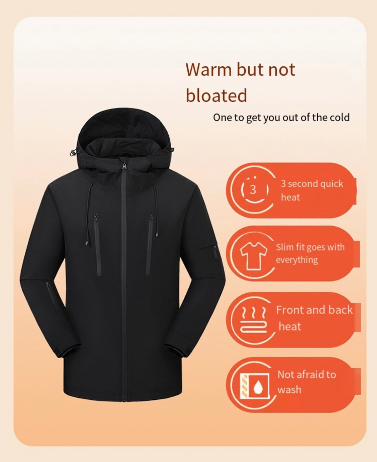 LITEGUEST Waterproof Heated Jacket 5-Zone USB-Powered for Outdoor