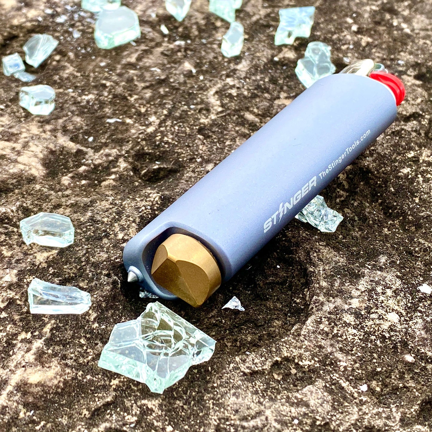 Stinger Survival Tools BIC Full Size Lighter Case J6 (2pcs) w/ Glass Break