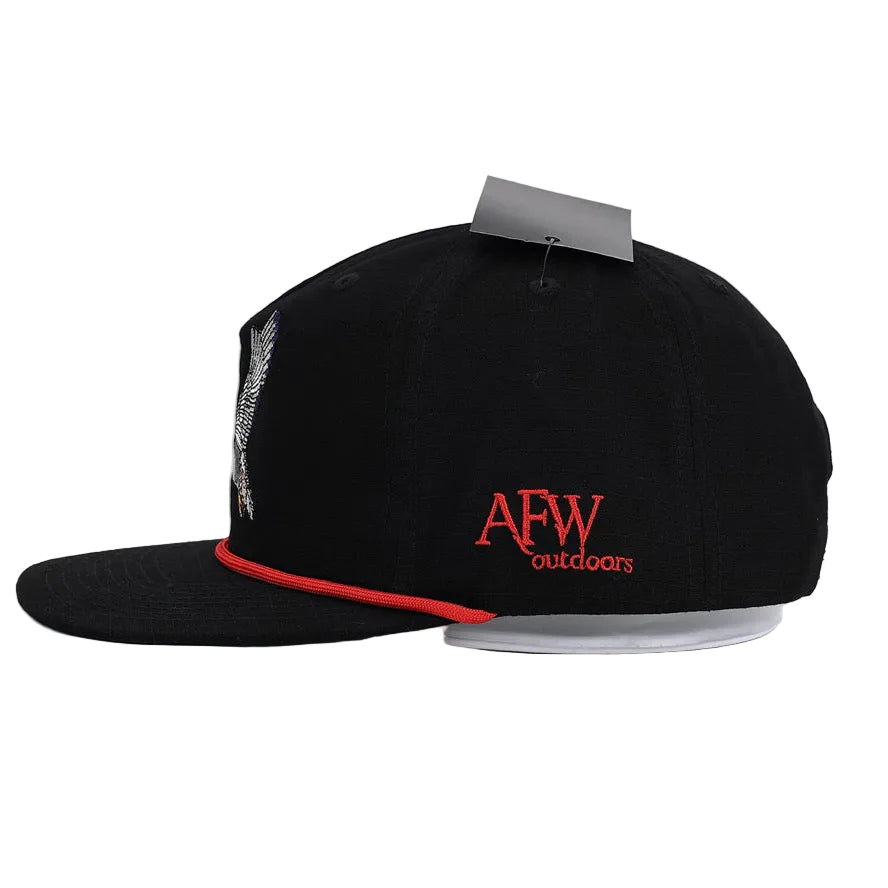 American Flyway Waterfowl Flying Wood Duck Black RipStop Hat