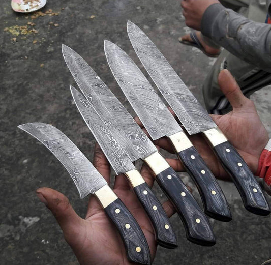 KBS Knives Damascus Steel Kitchen Knives Set