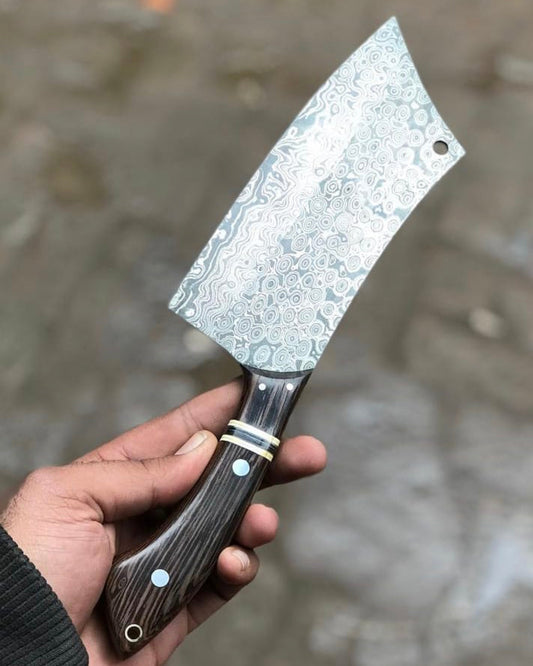 KBS Knives Damascus Steel Cleaver Knife