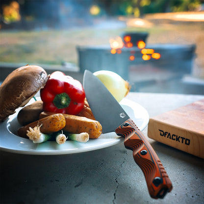 DFACKTO 3 Piece Essential Chef Knife Set // Orange