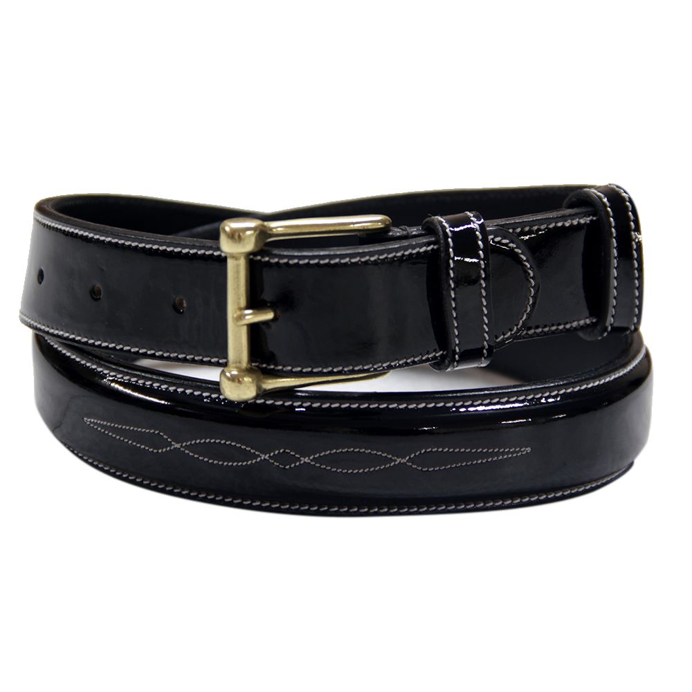 Bridles & Reins ExionPro Glossy Leather Fancy Stitched Belt
