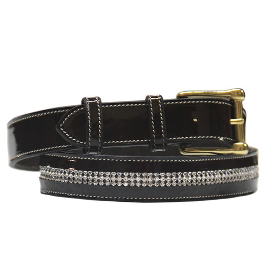 Bridles & Reins ExionPro Full Diamond Glossy Leather Belt