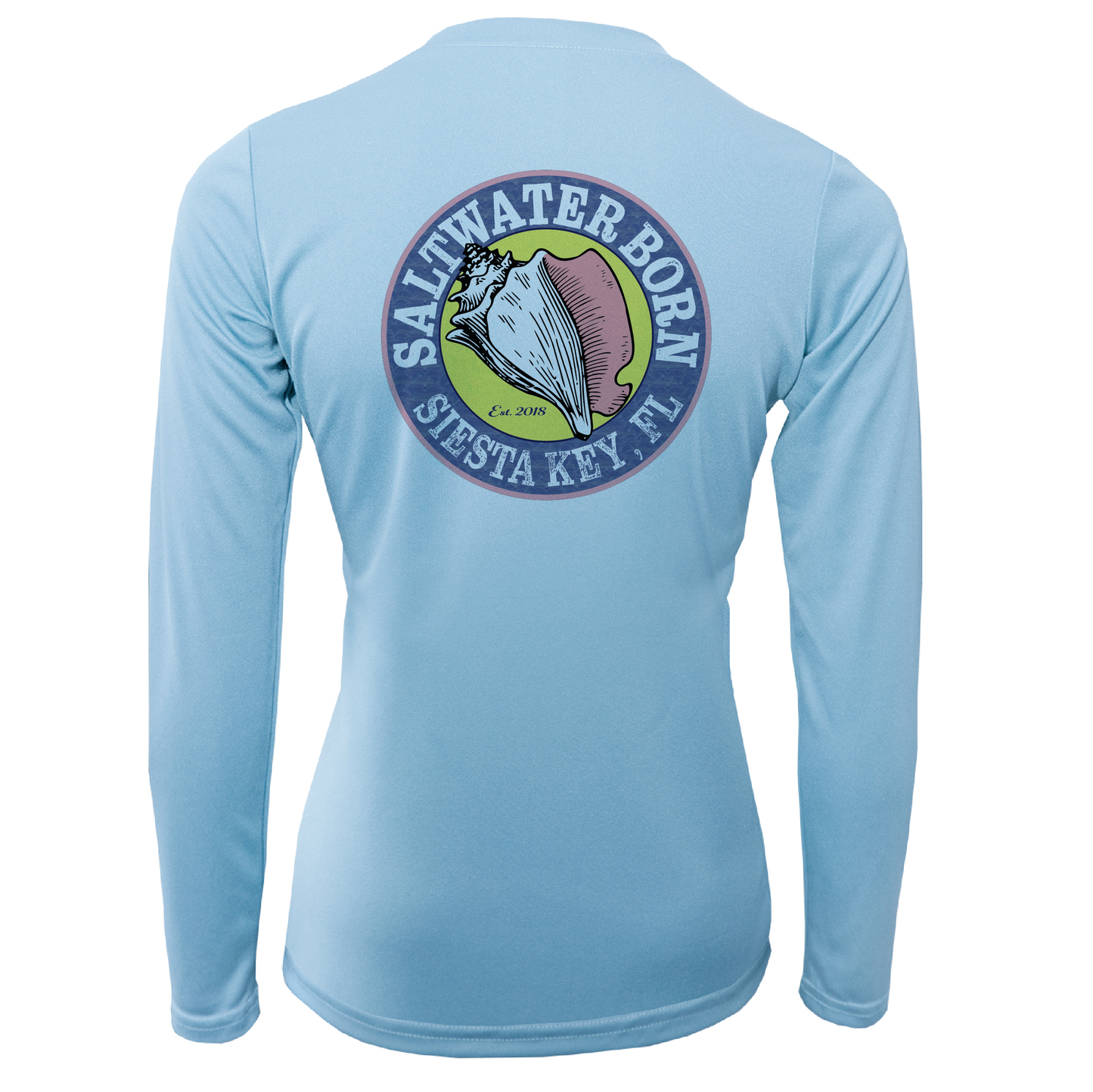 Saltwater Born Siesta Key Saltwater Born Linear Logo Long Sleeve UPF 50+ Dry-Fit Shirt