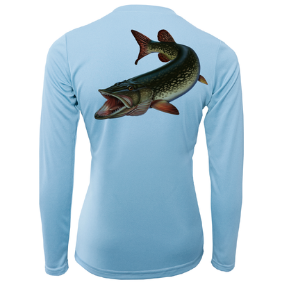 Saltwater Born Michigan Freshwater Born Pike Women's Long Sleeve UPF 50+ Dry-Fit Shirt