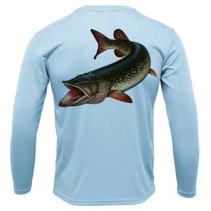 Saltwater Born Michigan Freshwater Born Pike Men's Long Sleeve UPF 50+ Dry-Fit Shirt