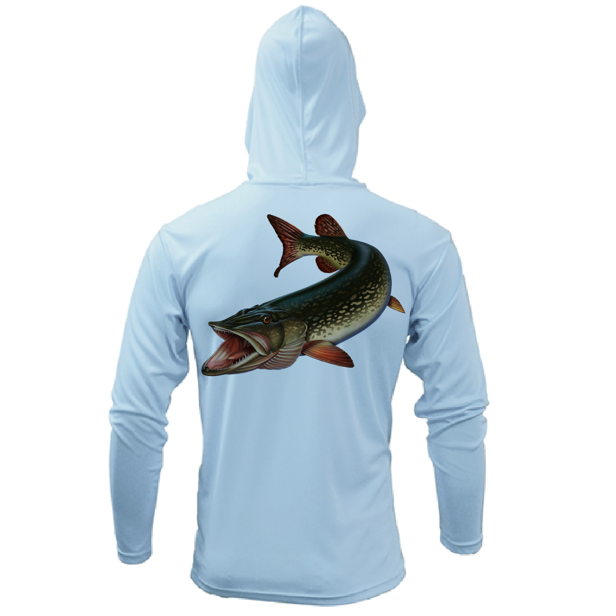 Saltwater Born Michigan Freshwater Born Pike Men's Long Sleeve UPF 50+ Dry-Fit Hoodie