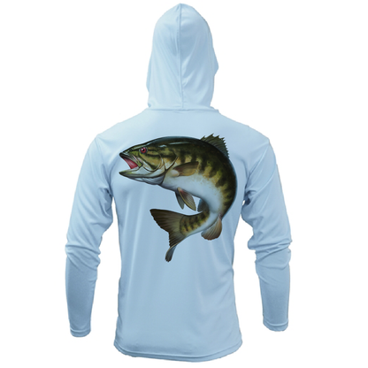 Saltwater Born Michigan Freshwater Born Smallmouth Bass Men's Long Sleeve UPF 50+ Dry-Fit Hoodie