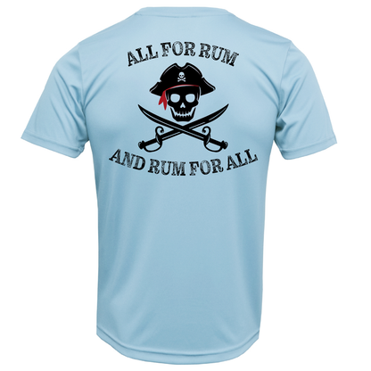 Saltwater Born Key West, FL "All For Rum and Rum For All" Men's Short Sleeve UPF 50+ Dry-Fit Shirt