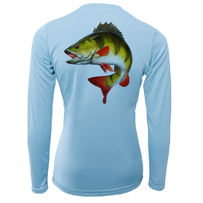 Saltwater Born Michigan Freshwater Born Perch Women's Long Sleeve UPF 50+ Dry-Fit Shirt