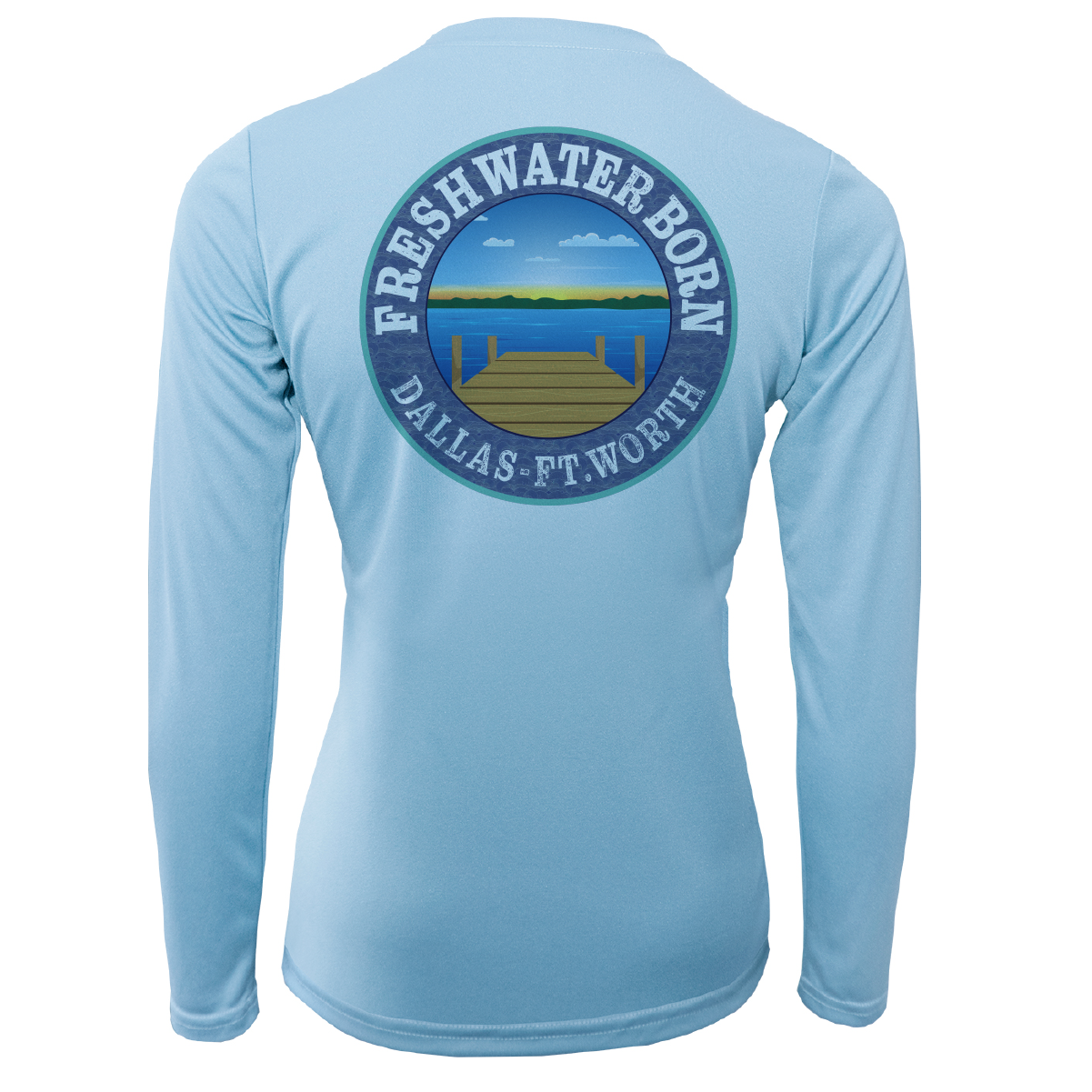 Saltwater Born DFW, TX Flag Freshwater Born Women's Long Sleeve UPF 50+ Dry-Fit Shirt