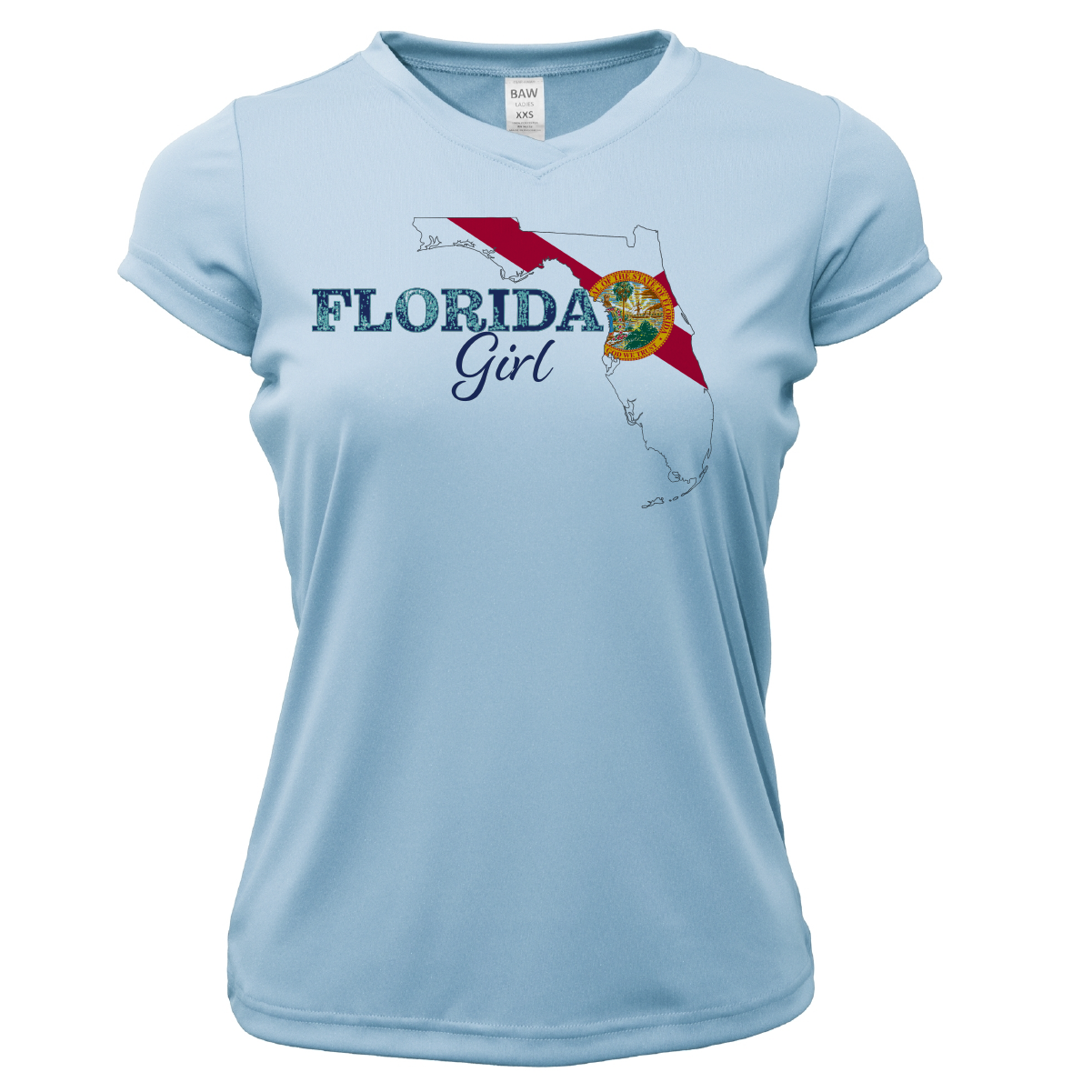 Saltwater Born Tarpon Springs Florida Girl Women's Short Sleeve UPF 50+ Dry-Fit Shirt