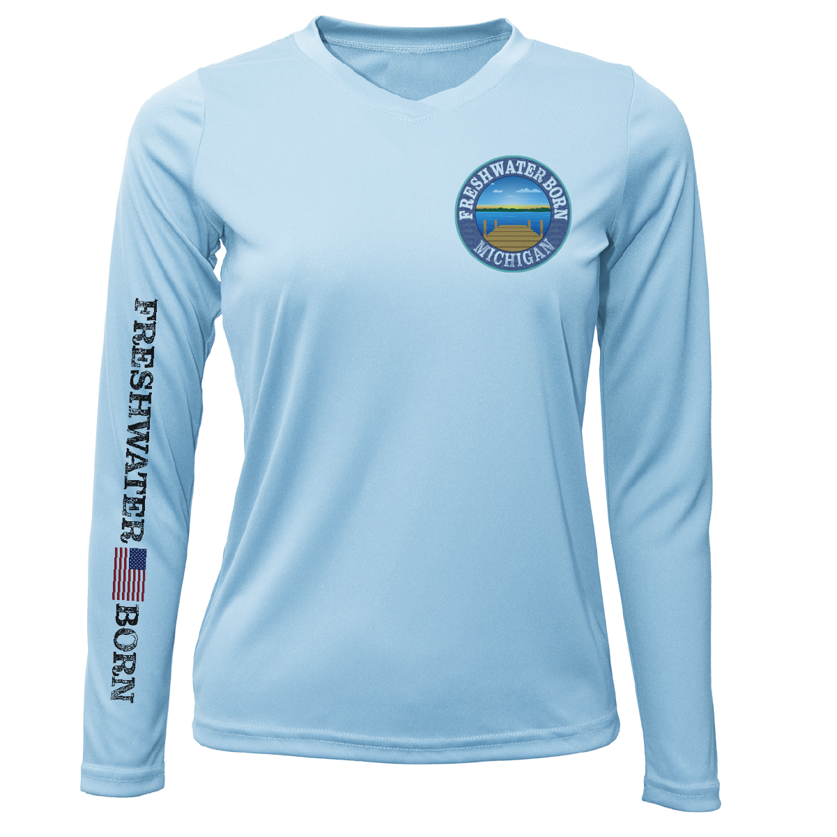Saltwater Born Michigan Freshwater Born "Surrender The Booty" Women's Long Sleeve UPF 50+ Dry-Fit Shirt