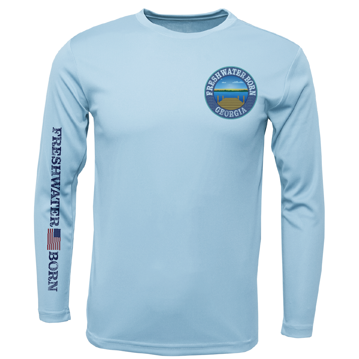 Saltwater Born Georgia Freshwater Born "All For Rum and Rum For All" Men's Long Sleeve UPF 50+ Dry-Fit Shirt