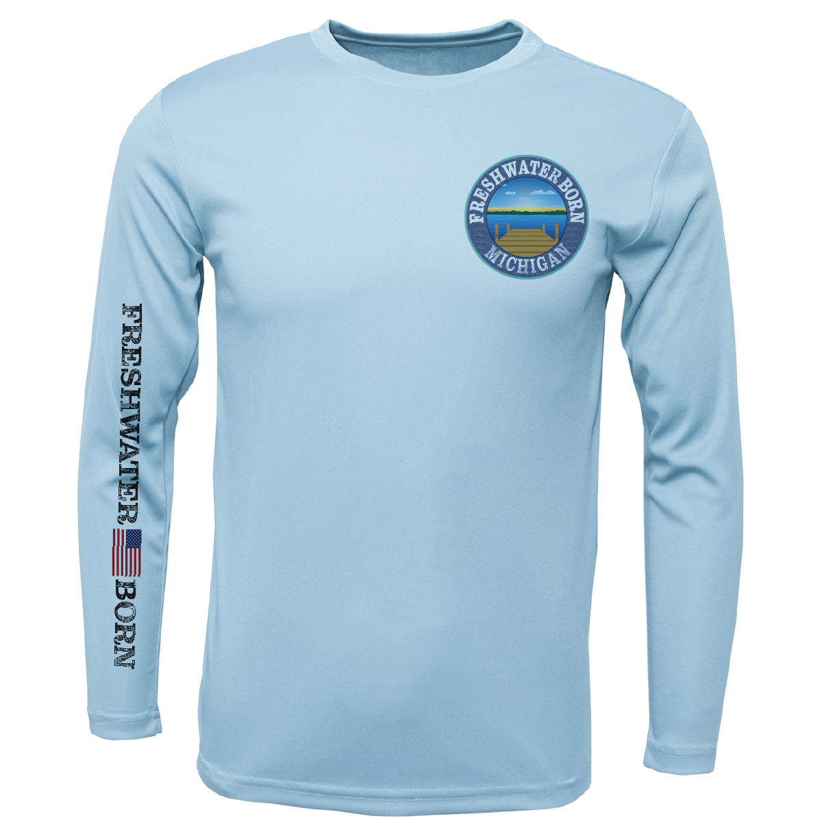 Saltwater Born Michigan Freshwater Born "Surrender The Booty" Men's Long Sleeve UPF 50+ Dry-Fit Shirt