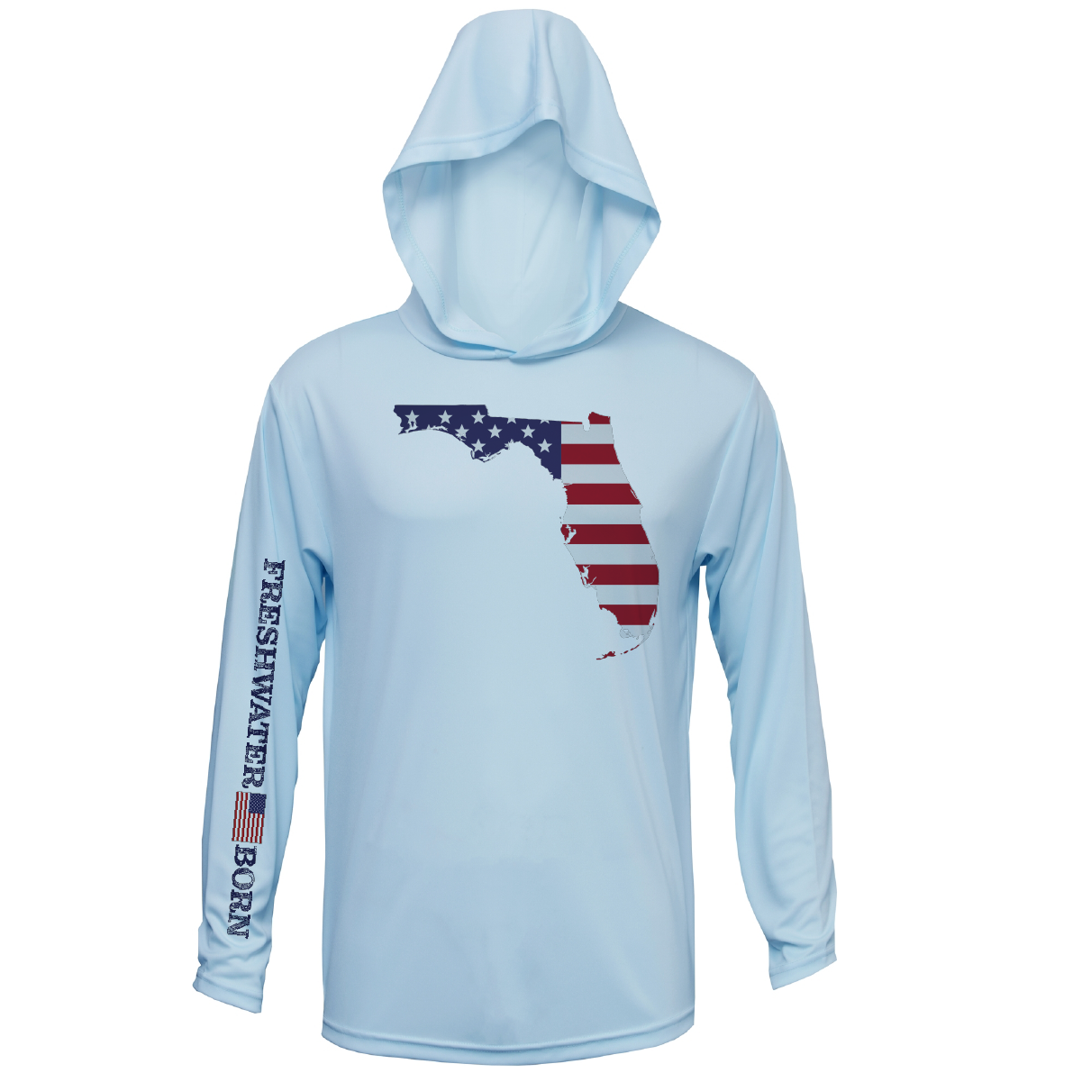 Saltwater Born State of Florida USA Freshwater Born Men's Long Sleeve UPF 50+ Dry-Fit Hoodie