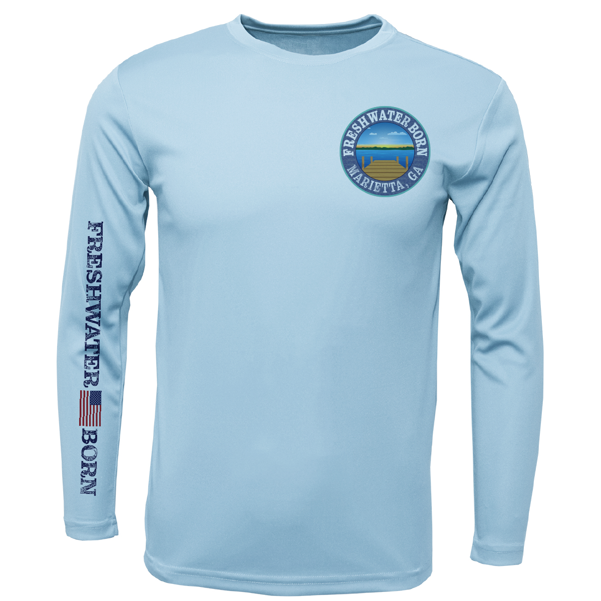 Saltwater Born Marietta, GA Freshwater Born Kraken Men's Long Sleeve UPF 50+ Dry-Fit Shirt