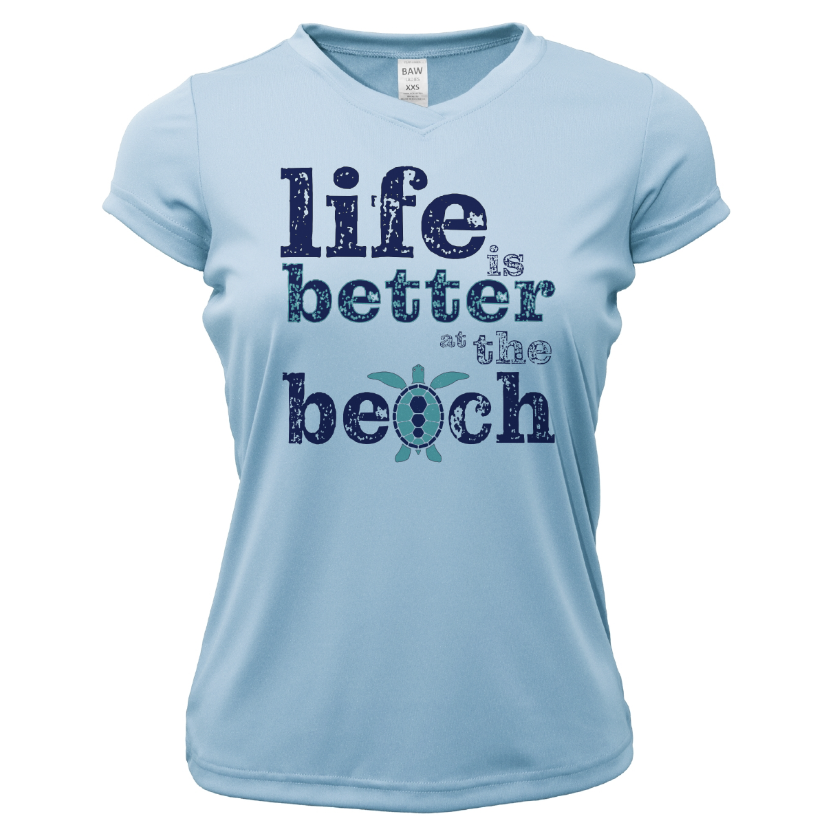 Saltwater Born St. Pete Beach, FL "Life is Better At The Beach" Turtle Women's Short Sleeve UPF 50+ Dry-Fit Shirt