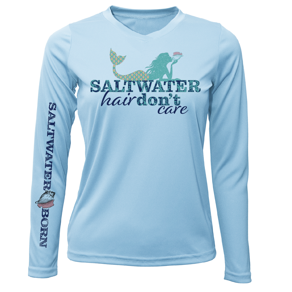 Saltwater Born St. Petersburg, FL "Saltwater Hair Don't Care" Long Sleeve UPF 50+ Dry-Fit Shirt