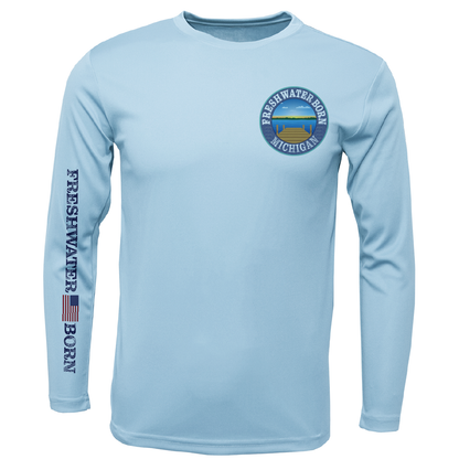 Saltwater Born Michigan Freshwater Born Kraken Men's Long Sleeve UPF 50+ Dry-Fit Shirt