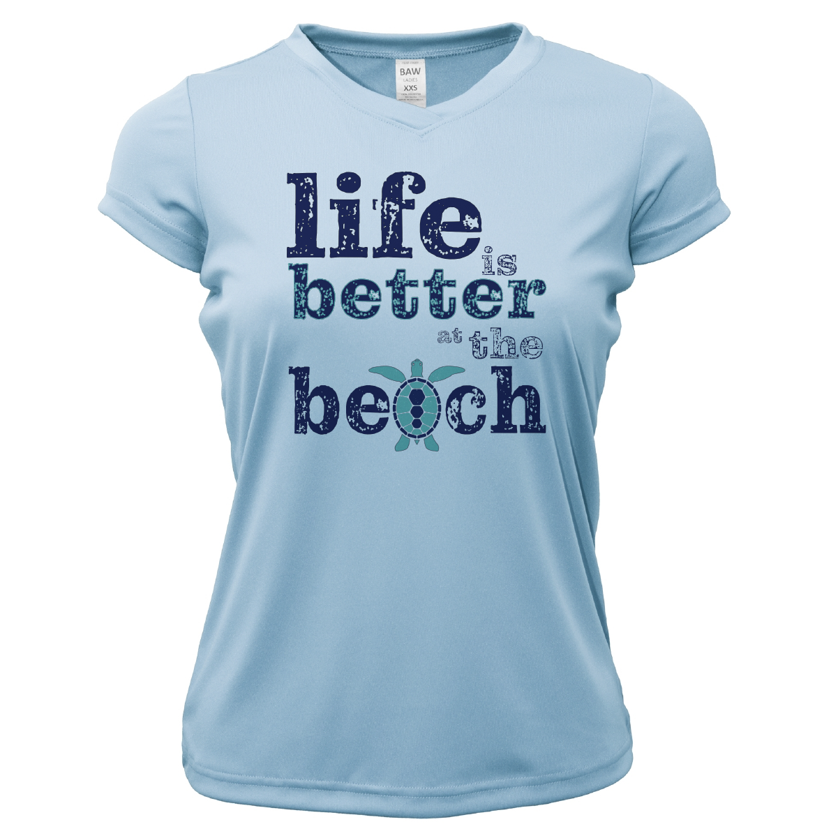 Saltwater Born Pensacola, FL "Life Is Better At The Beach" Turtle Women's Short Sleeve UPF 50+ Dry-Fit Shirt