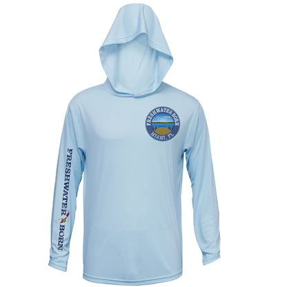 Saltwater Born Miami, FL Freshwater Born Peacock Bass Men's Long Sleeve UPF 50+ Dry-Fit Hoodie