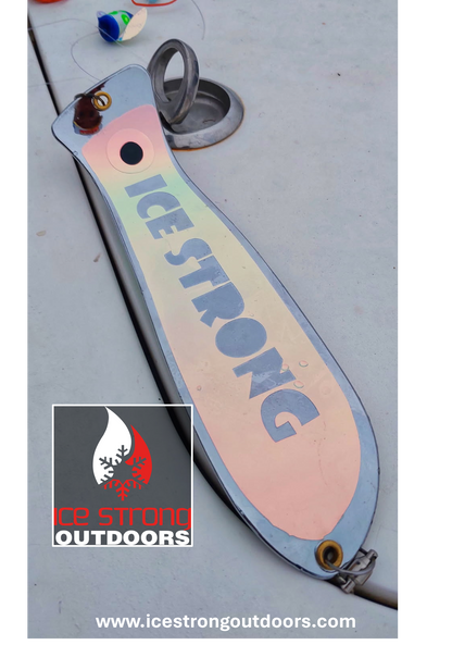 Ice Strong Outdoors - 10" Chrome / Glow Dual Fin Fishblade