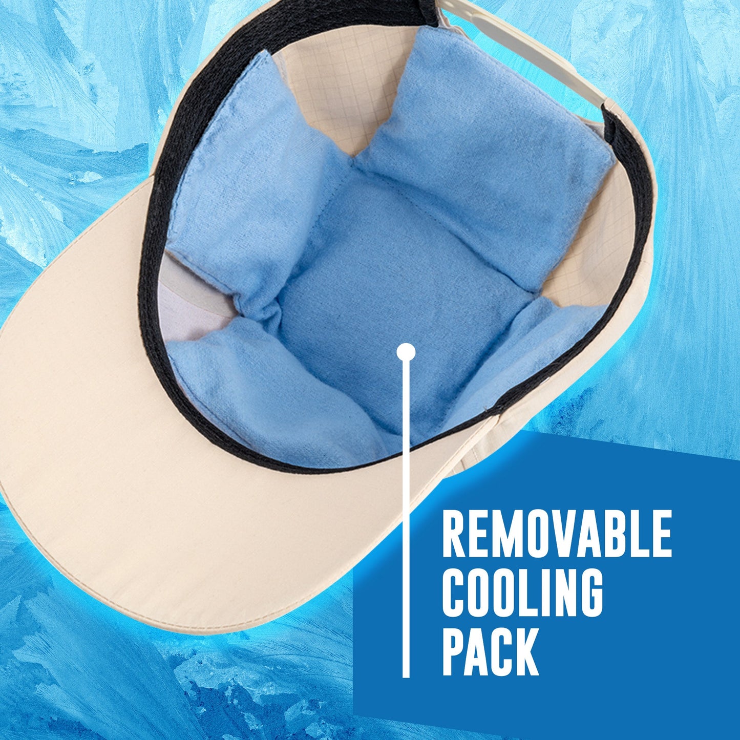 Panther Vision POWERCAP ICE Cooling Baseball Hat – Instant Cooling Relief with Reusable Ice Packs, UPF 50 UV Sun Protection, Lightweight & Breathable for Hot Weather
