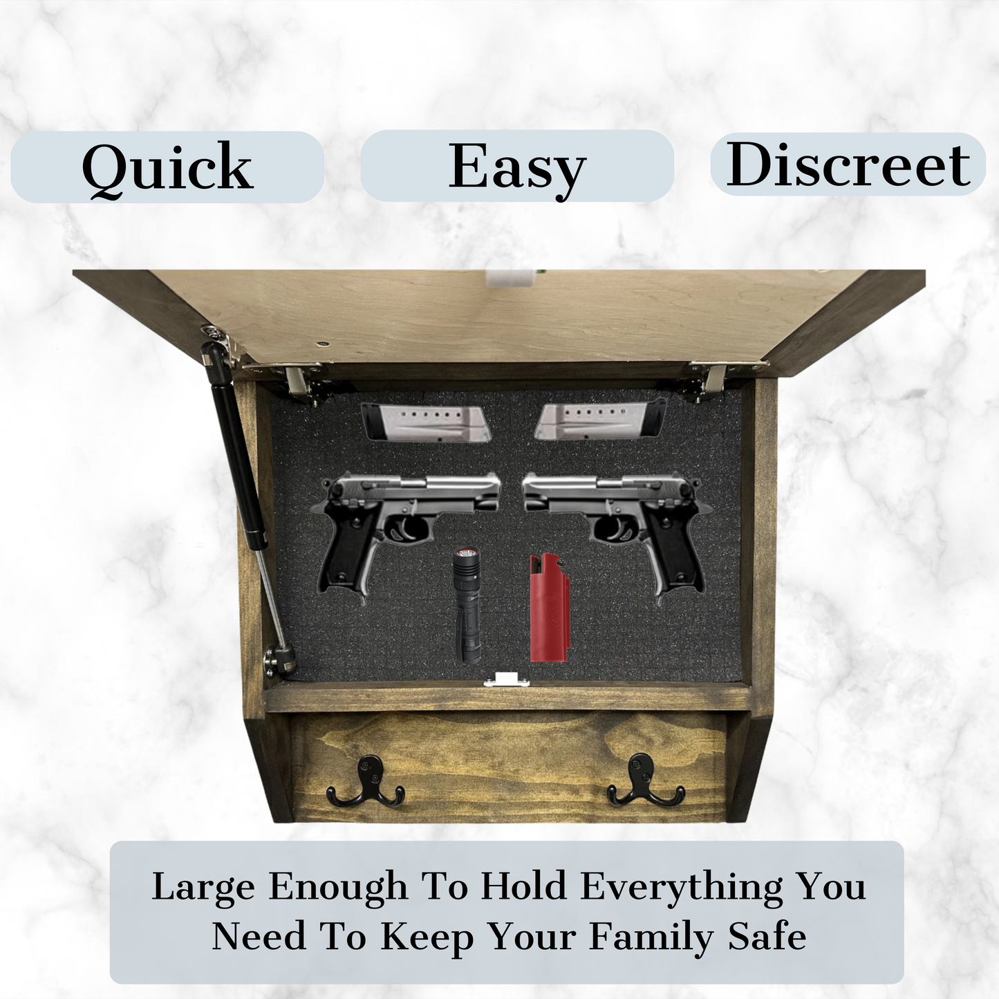 Bellewood Designs - Decorative Butterfly Hidden Gun Cabinet Coat Rack, Key Hooks, Hat Hangers – Locking Concealment Furniture by Bellewood Designs