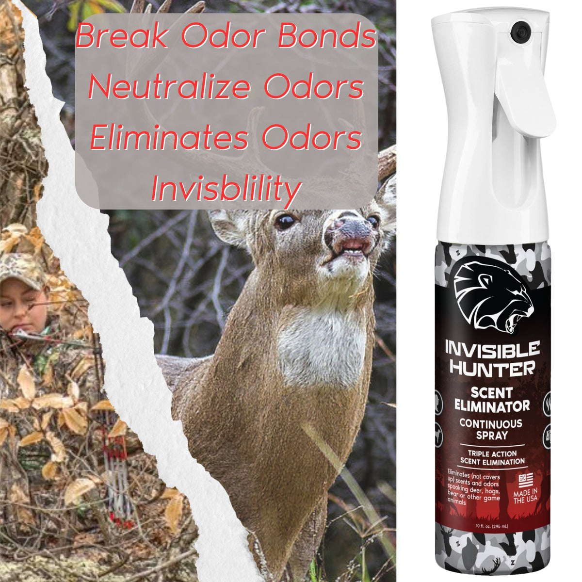 Zone Protects Invisible Hunter Scent Eliminator Continuous Spray