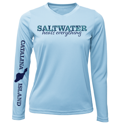 Saltwater Born Catalina Island "Saltwater Heals Everything" Long Sleeve UPF 50+ Dry-Fit Shirt