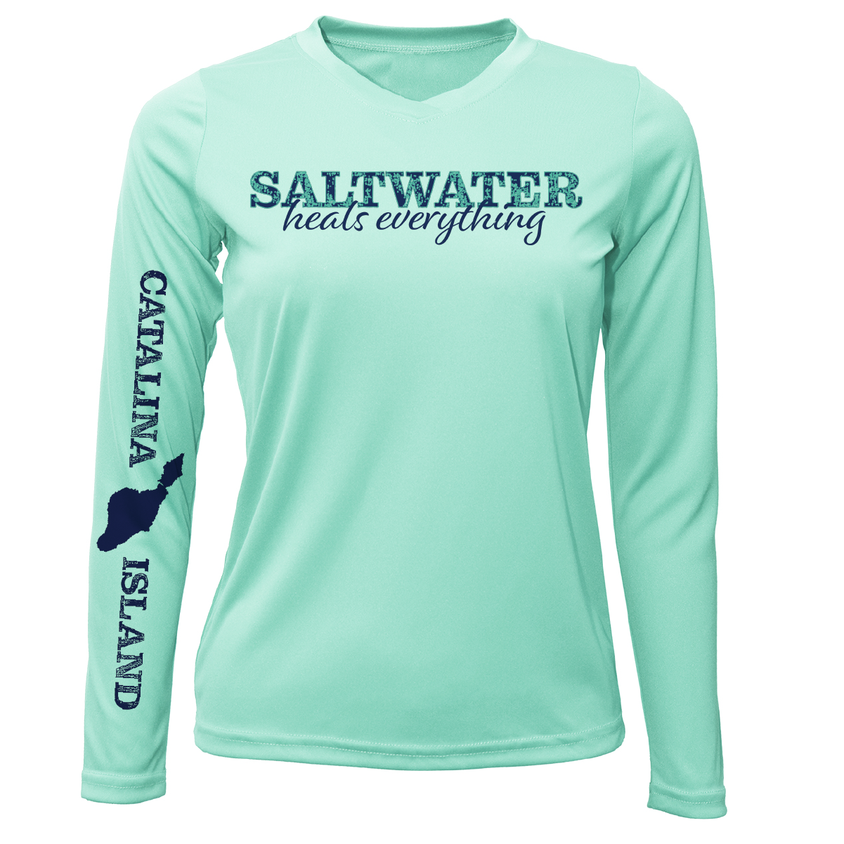 Saltwater Born Catalina Island "Saltwater Heals Everything" Long Sleeve UPF 50+ Dry-Fit Shirt