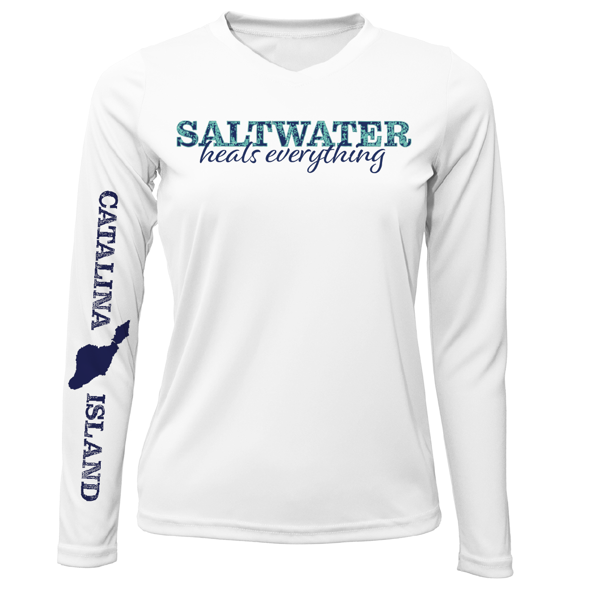 Saltwater Born Catalina Island "Saltwater Heals Everything" Long Sleeve UPF 50+ Dry-Fit Shirt