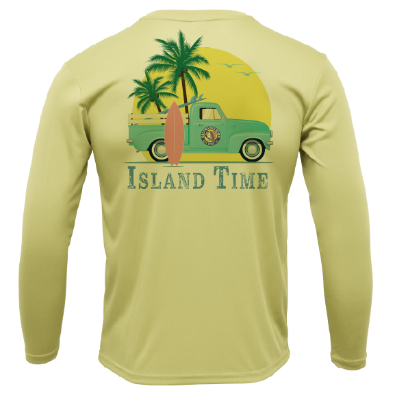 Saltwater Born Key West, FL Island Time Men's Long Sleeve UPF 50+ Dry-Fit Shirt