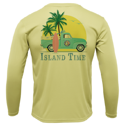 Saltwater Born Key West, FL Island Time Men's Long Sleeve UPF 50+ Dry-Fit Shirt