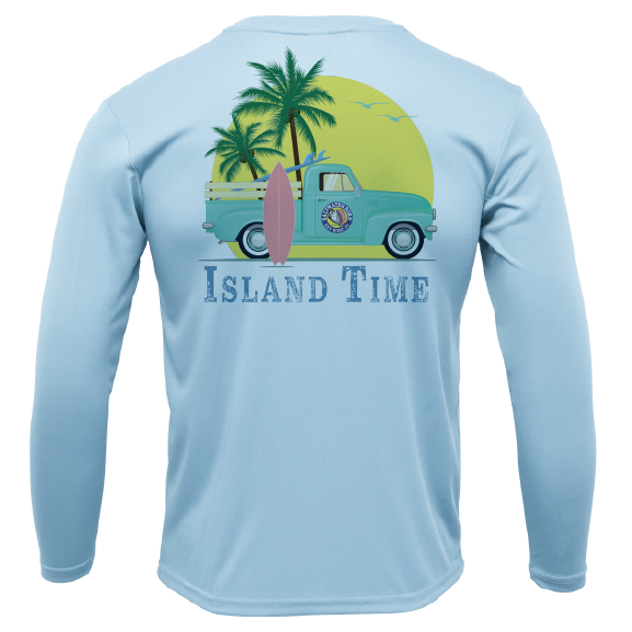 Saltwater Born Key West, FL Island Time Men's Long Sleeve UPF 50+ Dry-Fit Shirt