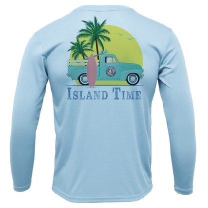 Saltwater Born Key West, FL Island Time Men's Long Sleeve UPF 50+ Dry-Fit Shirt