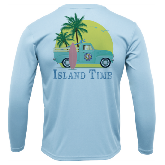 Saltwater Born Key West, FL Island Time Men's Long Sleeve UPF 50+ Dry-Fit Shirt