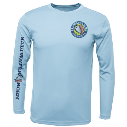 Saltwater Born Key West, FL Island Time Men's Long Sleeve UPF 50+ Dry-Fit Shirt