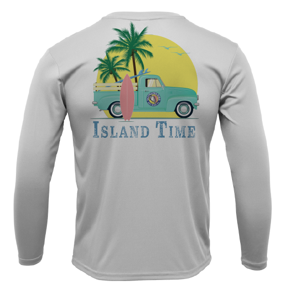 Saltwater Born Key West, FL Island Time Men's Long Sleeve UPF 50+ Dry-Fit Shirt