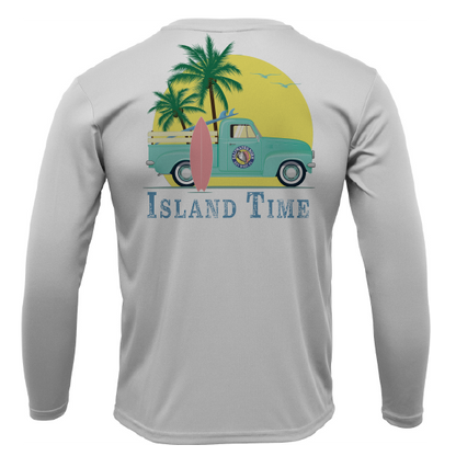 Saltwater Born Key West, FL Island Time Men's Long Sleeve UPF 50+ Dry-Fit Shirt