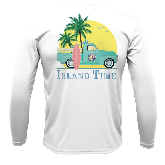 Saltwater Born Key West, FL Island Time Men's Long Sleeve UPF 50+ Dry-Fit Shirt