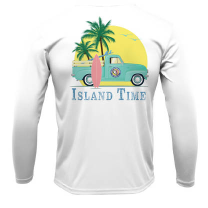 Saltwater Born Key West, FL Island Time Men's Long Sleeve UPF 50+ Dry-Fit Shirt