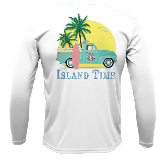 Saltwater Born Key West, FL Island Time Men's Long Sleeve UPF 50+ Dry-Fit Shirt